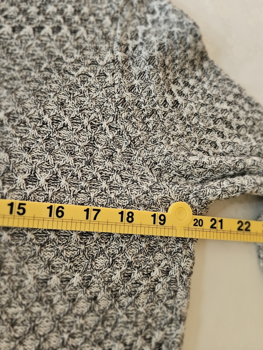 NWT Loft Outlet Long Sleeve Marled Knit Sweater Dress Gray/White Size L - Picture 9 of 16